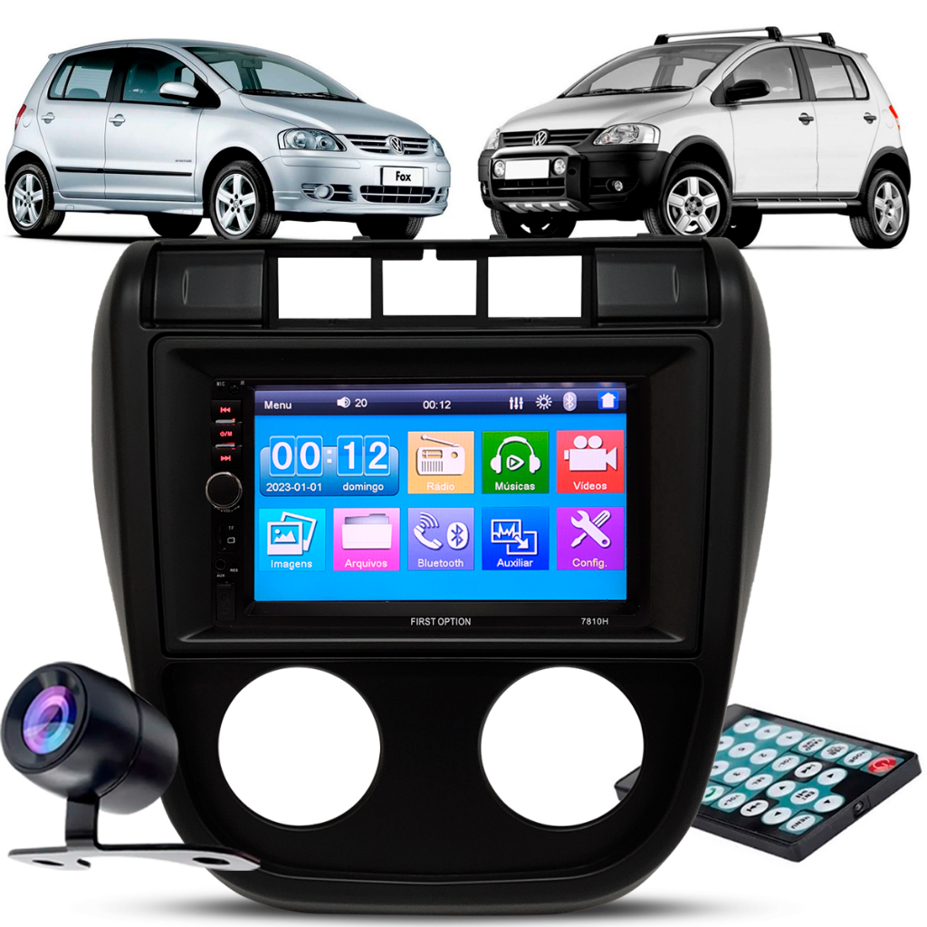 Central Multimidia Mp5 Usb Fox Crossfox G1 + Moldura 2 Din Preto em Oferta na Shopee