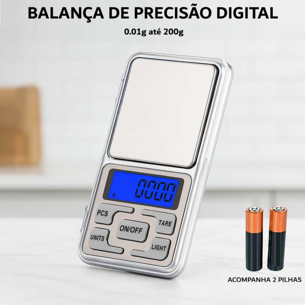 Mini Balança Digital Portátil Alta Precisão 0.01g 200g Joias Ouro Prata Alimentos Laboratório Metal