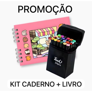 Indicado Kit de Livro de Colorir 48 Folhas +Jogo Caneta Marcadora 24 Cores em Oferta na Shopee