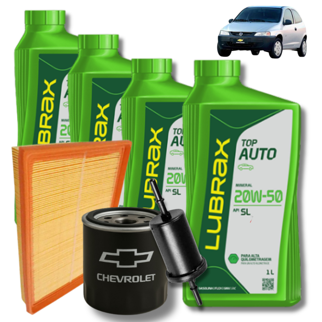 KIT TROCA DE ÓLEO LUBRAX 20W50 + FILTROS (CELTA 1.0 2000 /2006)