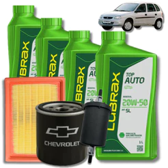 KIT REVISÃO LUBRAX 20W50 + FILTROS (CORSA 1.0 2002)