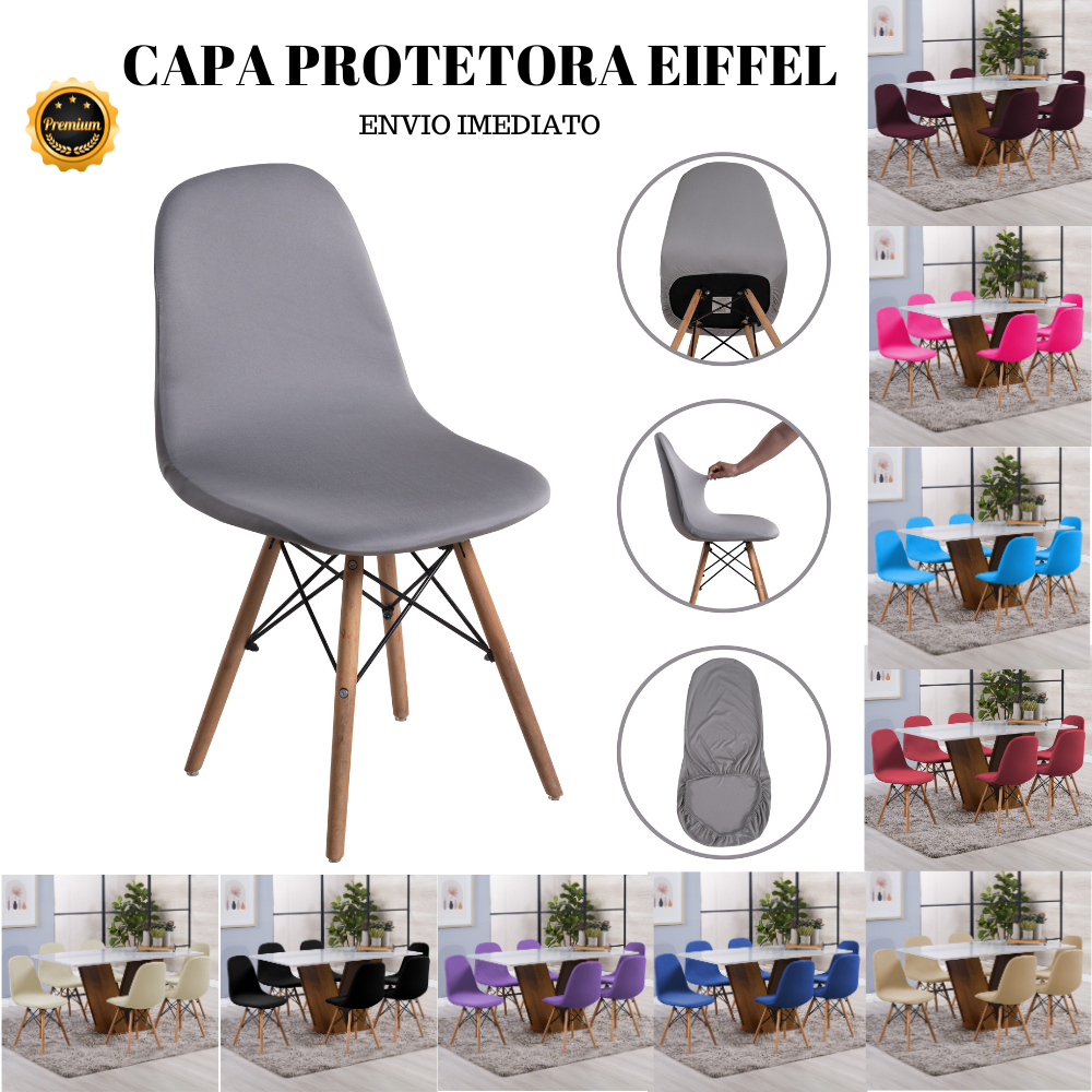 Capas de Cadeira – Charles Eiffel Eames Botonê Luxo Ajustável Varias Cores e Vários Tamanhos