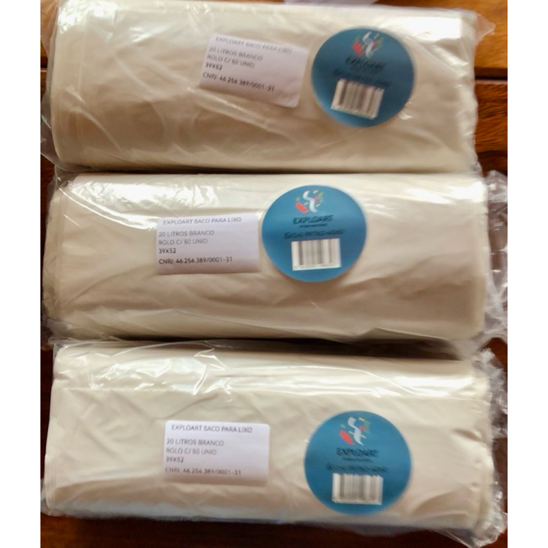 Saco de Lixo Branco Talco Perfumado 20 LITROS | Resistente | PERFUME DE TALCO | 50 unidades | Neutraliza Odores — imagem 2 de 2