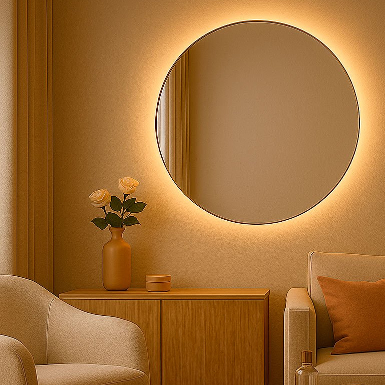 Espelho Com Led Redondo Para Banheiro Maquiagem + Suporte em Oferta na Shopee