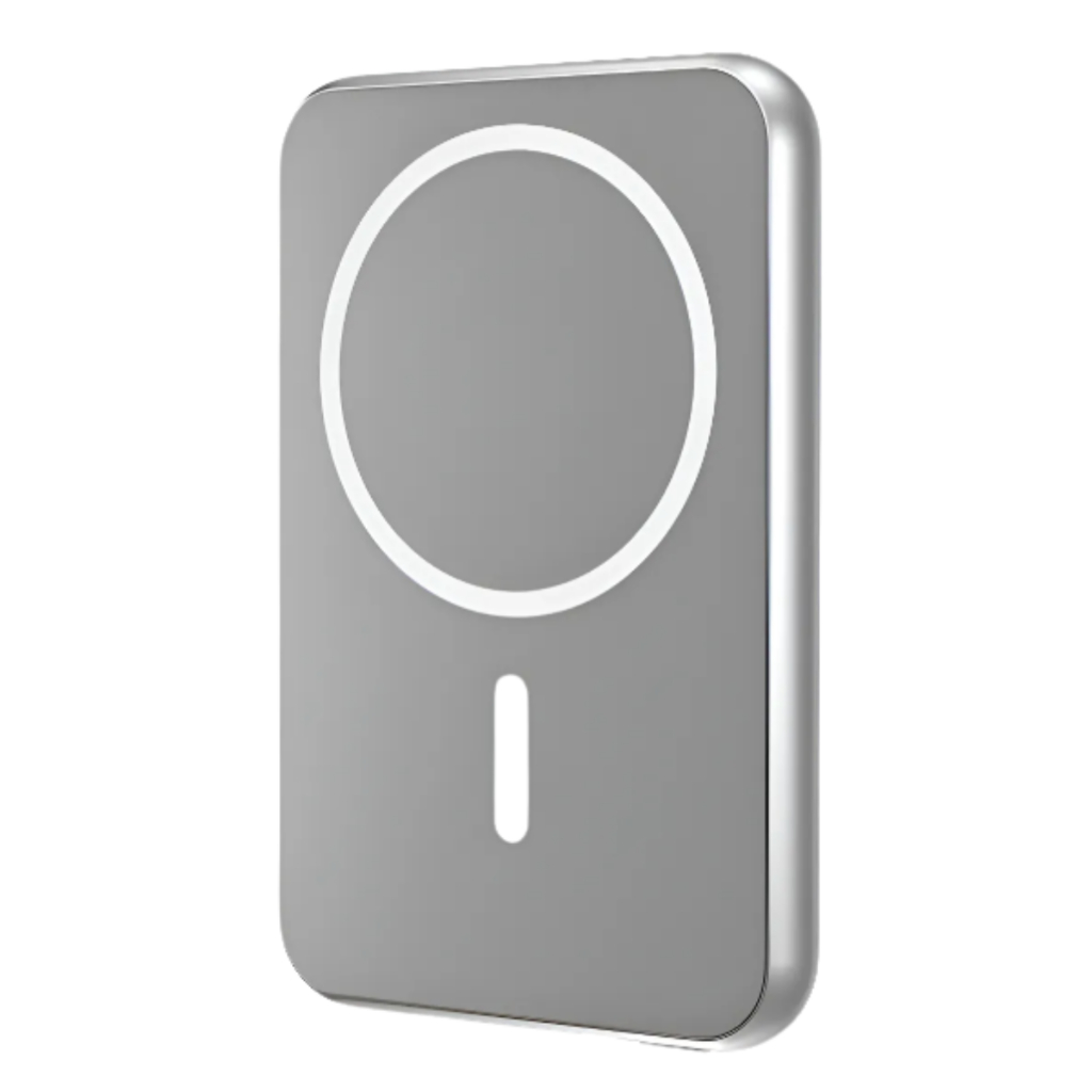 Power Bank Geonav 5000mAh 20W USB-C Magnético Prata – Carregamento por Indução