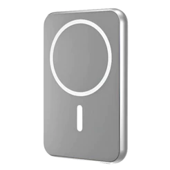 Power Bank Geonav 5000mAh 20W USB-C Magnético Prata – Carregamento por Indução