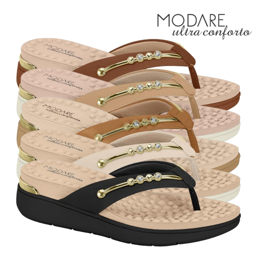 Tamanco Chinelo Ortopedico Modare Preto Palmilha Macia Esporão Massageador Confortável Original