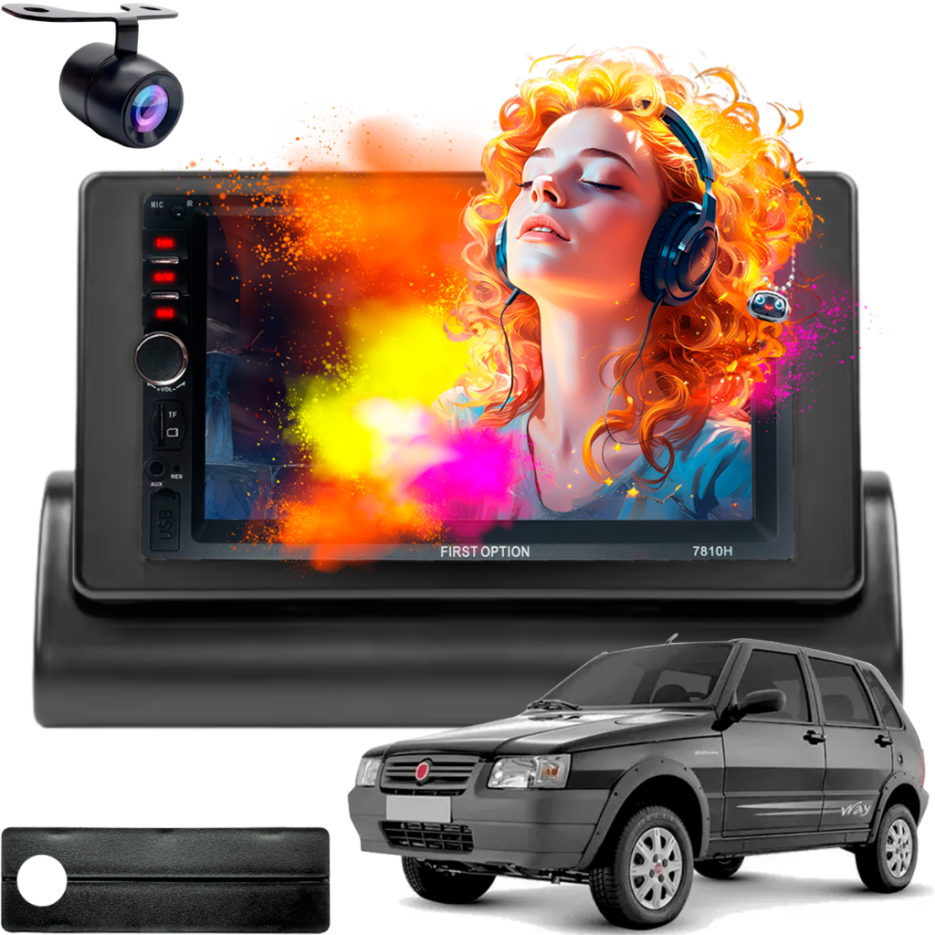 Central Multimídia Mp5 2 Din Fiat Uno 94 A 2013 Espelhamento Preto Fosco em Oferta na Shopee