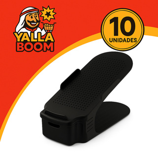 Kit 10 Organizadores De Sapatos, Saltos E Tênis Com Regulagem De Altura - Preto em Oferta na Shopee