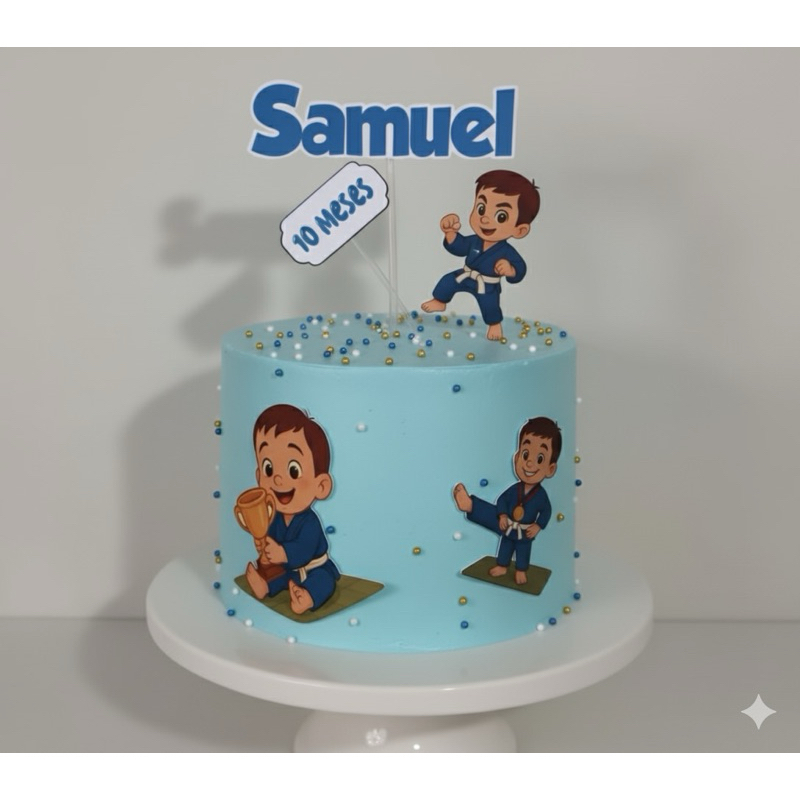 Topo de bolo Jiu Jtsu - personalizado - mêsversário - festa infantil - lembrancinhas - aniversário- topper -papelaria
