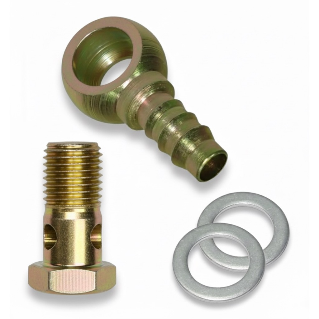 Parafuso Oco 16mm + Olhal Banjo X Tubo Nylon 12x9mm Diesel