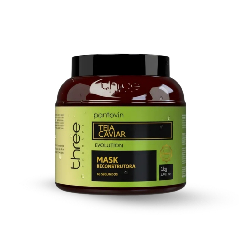 Reconstrução Capilar Pantovin Mascara Teia de Caviar Reconstrutora 1kg Three Therapy em Oferta na Shopee