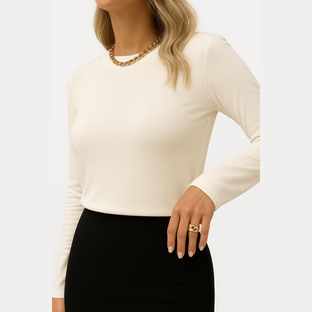 Blusa Feminina Manga Longa T-Shirt Gola Careca Redonda Segunda Pele em Viscolycra Unidade e Kit