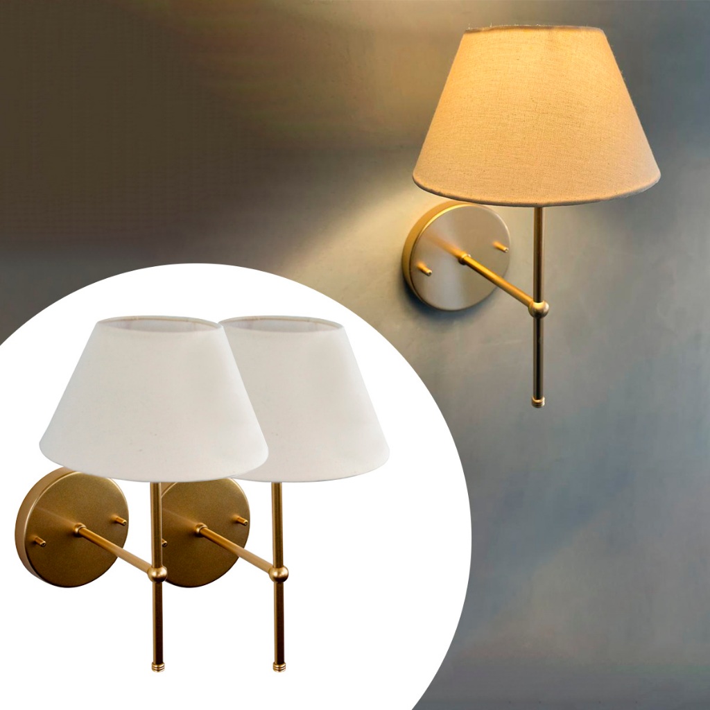Kit 2 Arandelas luminária de Parede Clássica Interna bivolt Com Cúpula Ref 16 Decoração Iluminação em Oferta na Shopee
