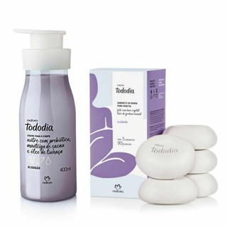Kit Creme Hidratante Corporal Tododia Algodão 400ml + Caixa de Sabonete em Barra Tododia Algodão 5x90g Natura