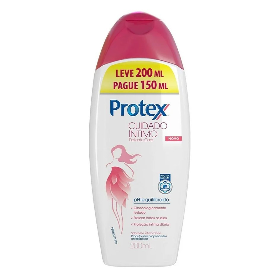 Sabonete Íntimo Líquido Protex Delicate Care 200ml em Oferta na Shopee