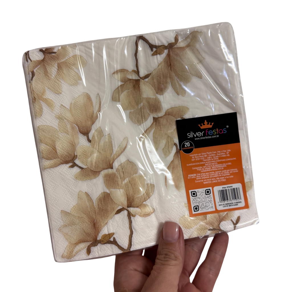 20 Guardanapos de Papel Floral Elegante 32x32 cm Folha Dupla Silver Festas - Inspire em Oferta na Shopee