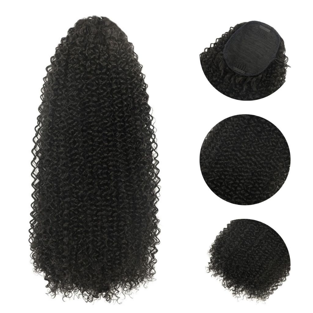 Aplique de Cabelo Rabo de Cavalo Cacheado 70cm Eva Bio Fibra