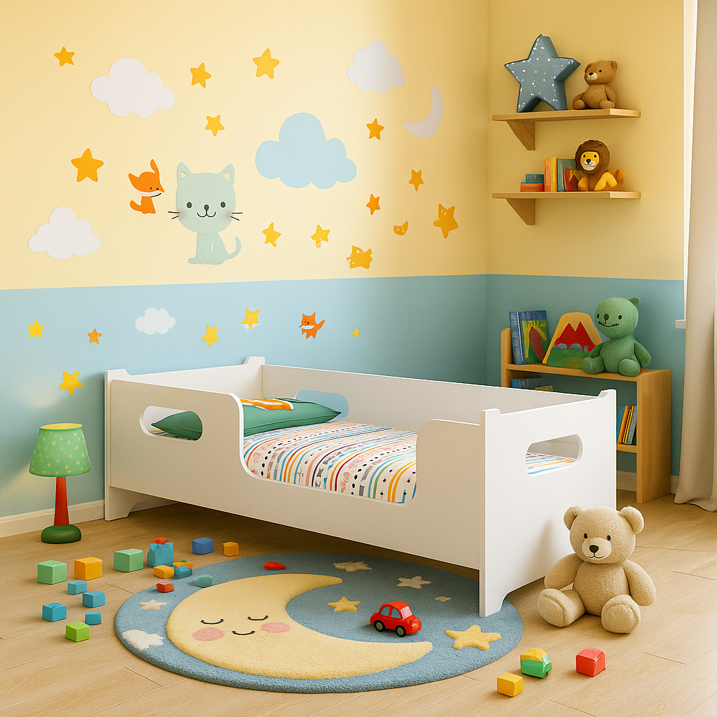 Cama Encanto Infantil Para Quarto Infantil com Grades de Proteção Juvenil 100% em MDF em Oferta na Shopee