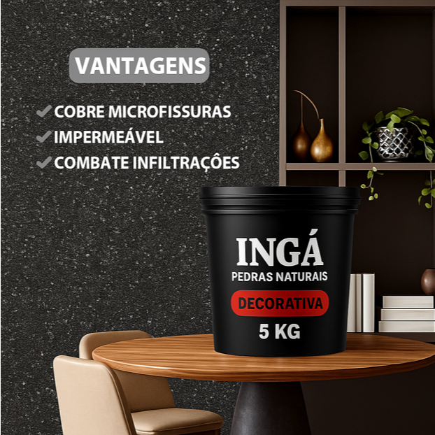 Revestimento Decorativo Sofisticado 5 kg Pedras Naturais Paredes e Pisos Internos e Externos