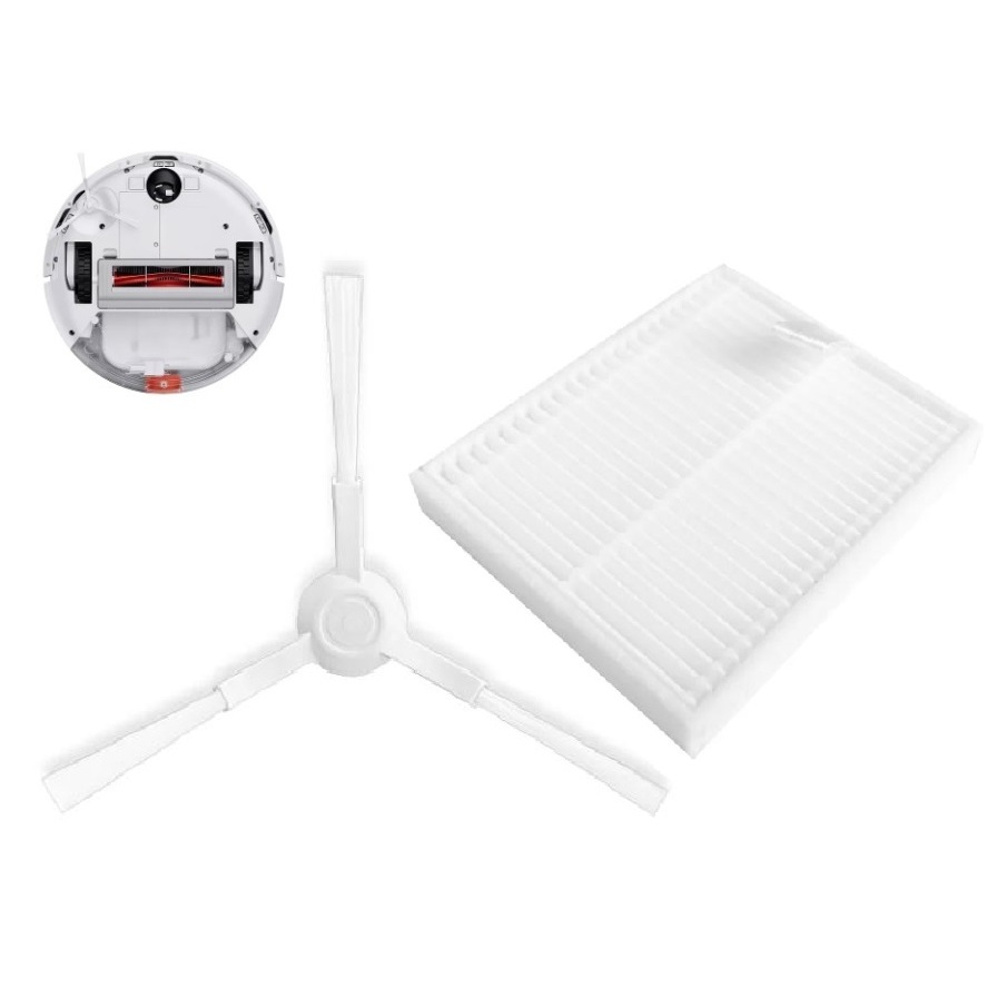 Kit Escova Lateral + Filtro HEPA Aspirador Robô Xiaomi E10 E12 S20 B112 em Oferta na Shopee