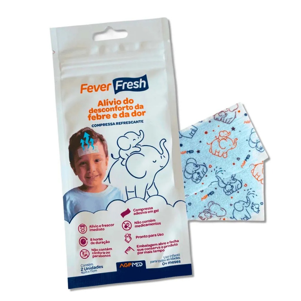Adesivo Compressa Gel Refrescante Para Alívio Da Febre Fever Fresh