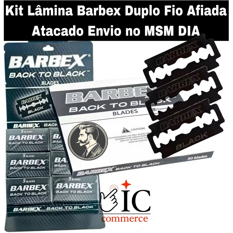 Lâmina Barbex Back to Black Kit C/ 30 a 300 Unidades – Afiadas, Originais e Duráveis