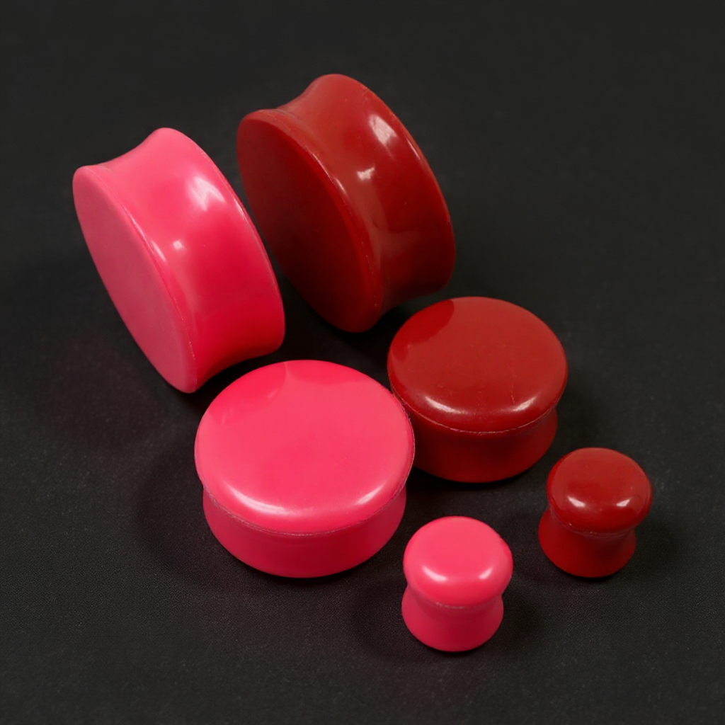 1 Unidade Alargador Piercing Plug De Acrílico Rosa Ou Vermelho em Oferta na Shopee