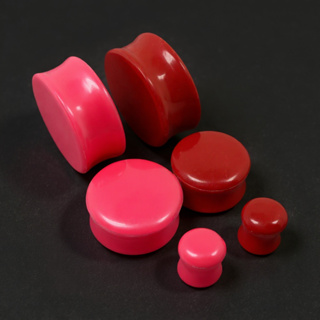 1 Unidade Alargador Piercing Plug De Acrílico Rosa Ou Vermelho em Oferta na Shopee