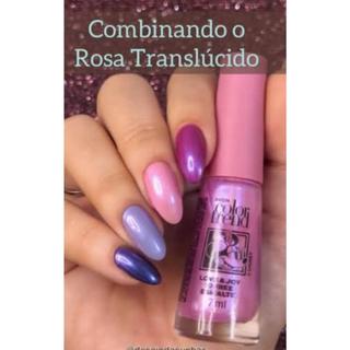 esmalte color trend coleçao minni love joy 10 free na cor rosa translucido.