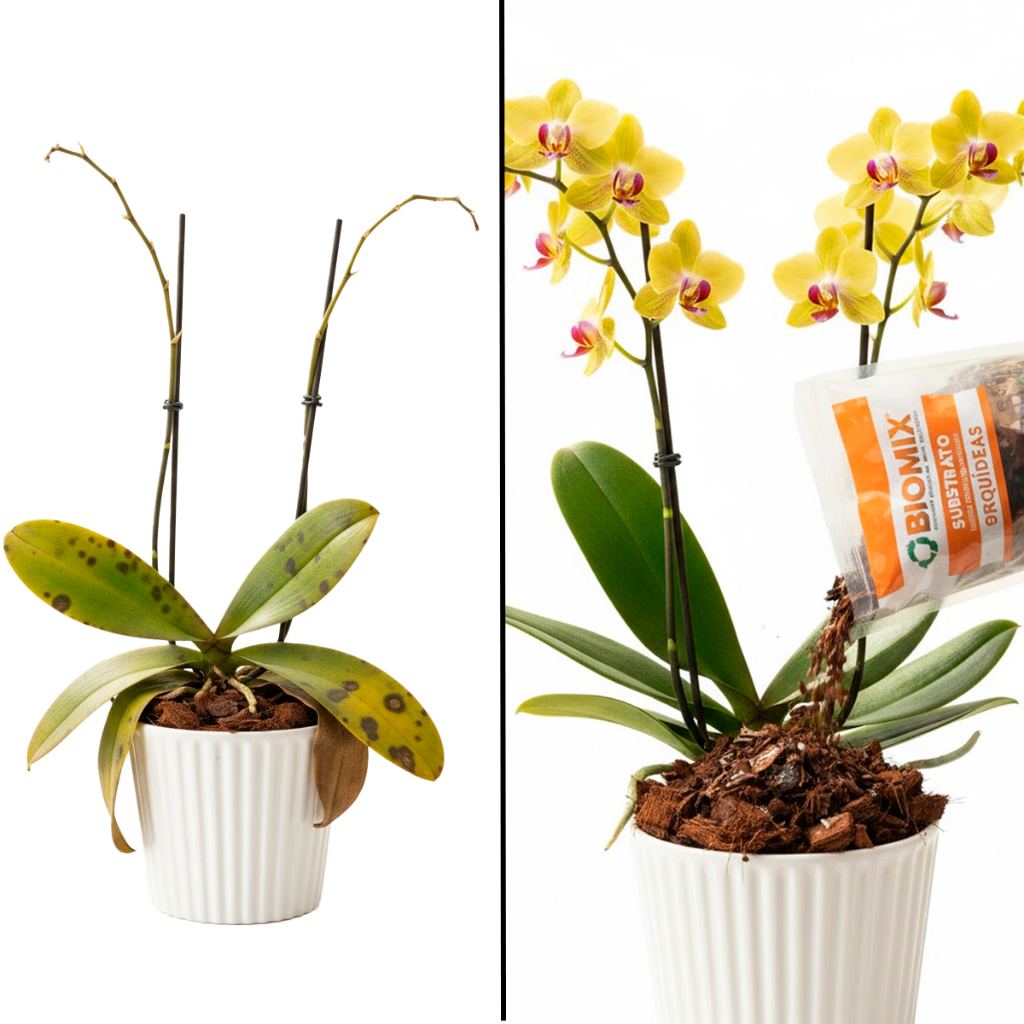 Adubo Substrato  Orquídeas Biomix 4L 500g Pronto Uso Alta Drenagem e Aeração