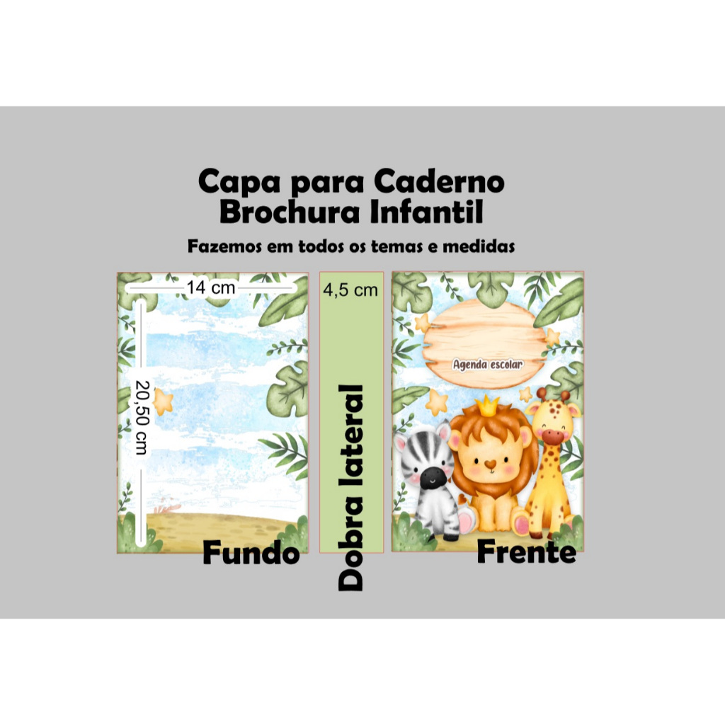 Capa Personalizada para Caderno PEQUENO Agenda A5  Infantil FAZEMOS EM TODOS OS TEMAS