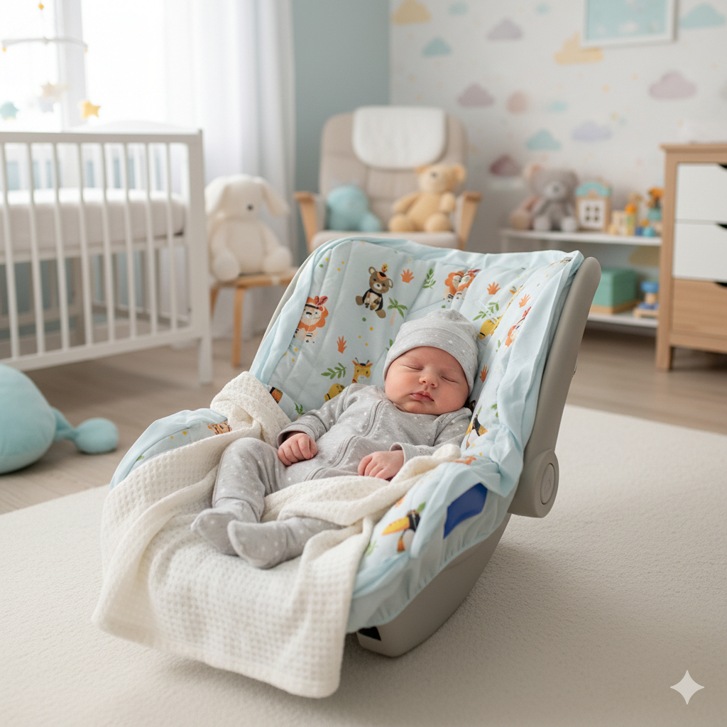 capa para bebê conforto estampas variadas acolchoada macia com aberturas