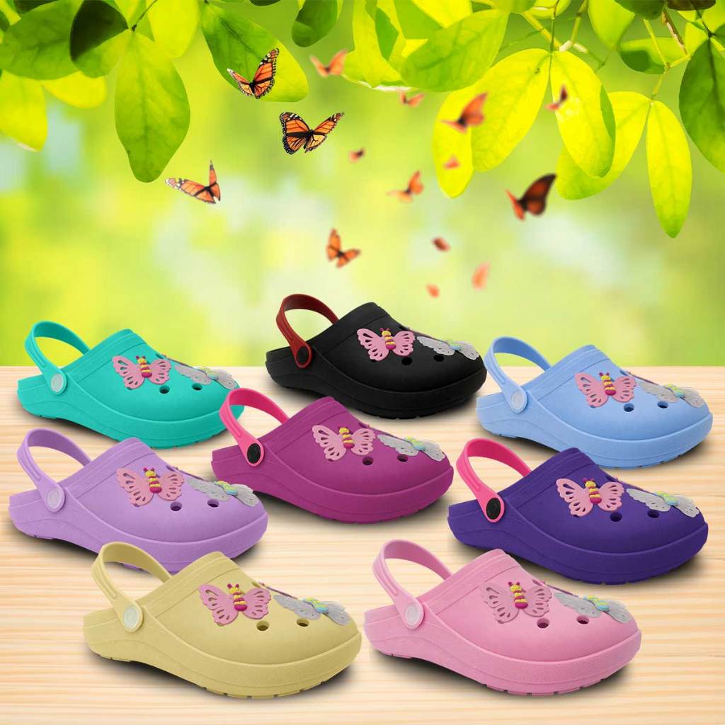 Sandália Babuche Infantil Menina 19ao36 Moda Borboletas Calce Fácil 12.122 em Oferta na Shopee