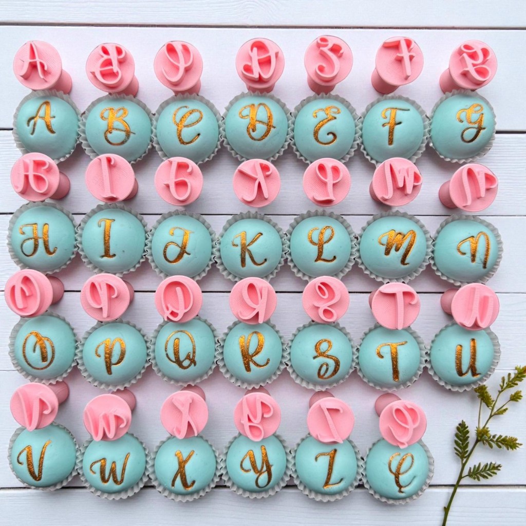 Kit Carimbos Letras do Alfabeto Bruna para Doces, Brigadeiros, Docinhos, Massas e Biscuit