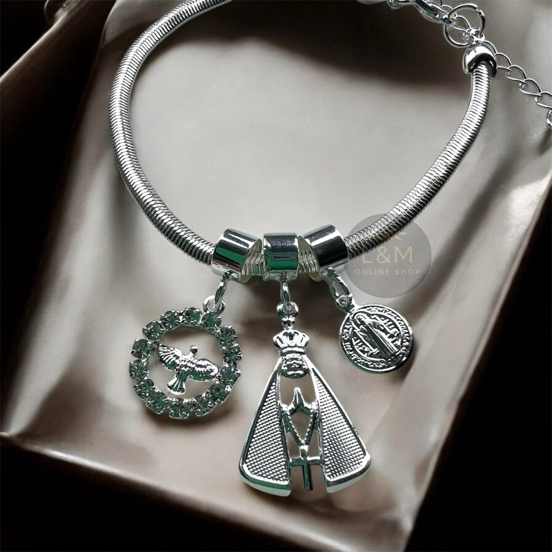 Pulseira Folheada Prata Nossa Senhora Aparecida Acessório Religioso Feminino em Oferta na Shopee