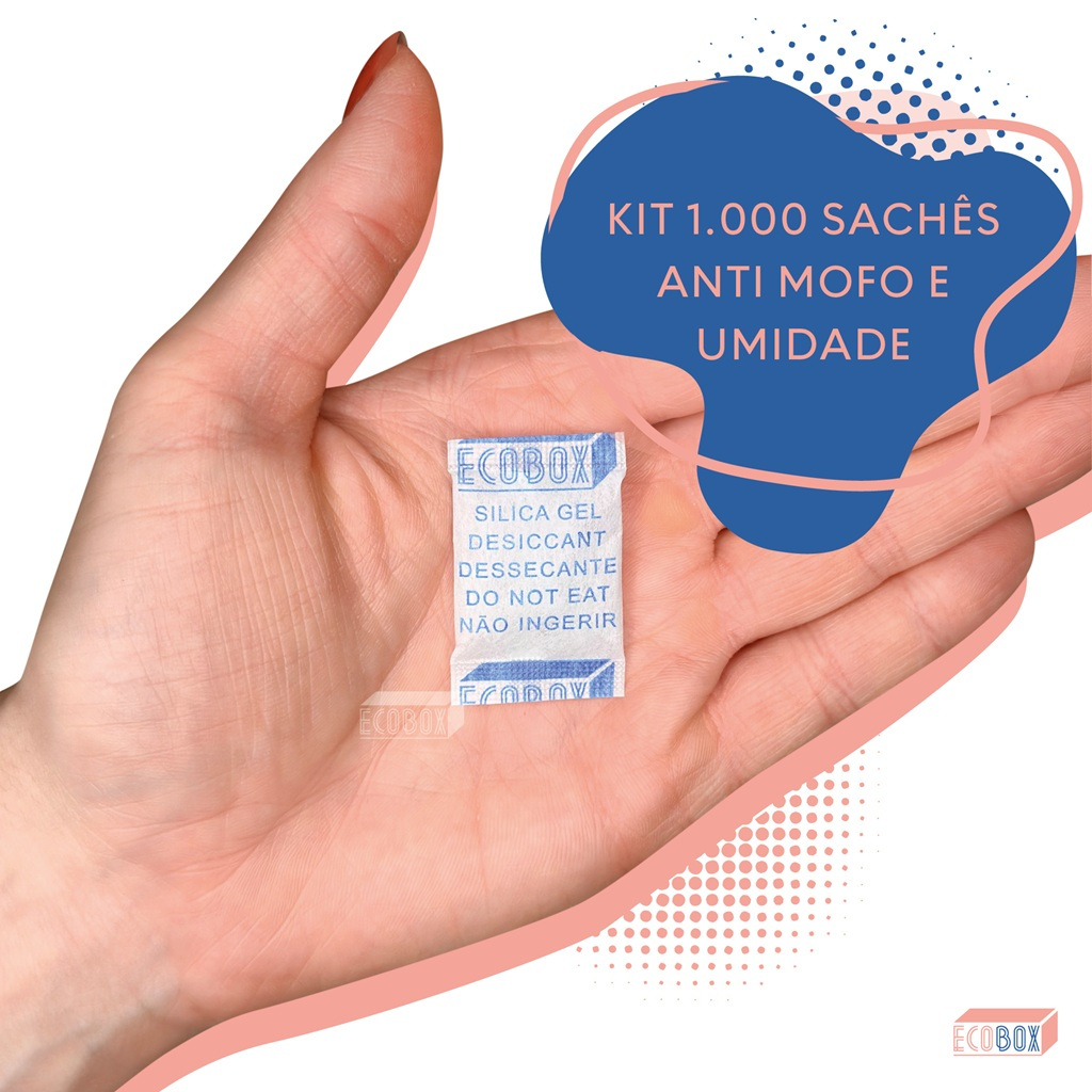 Anti Mofo e Umidade 1.000 Sachês Sílica Gel Desumidificador