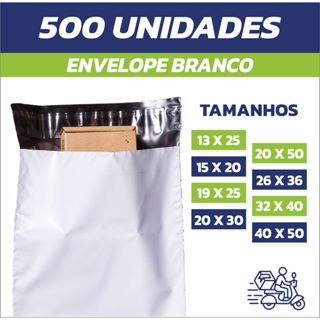 Kit 500 Envelopes de Segurança Branco |  Embalagem Saco Envios Correios com Lacre Diversos Tamanhos em Oferta na Shopee