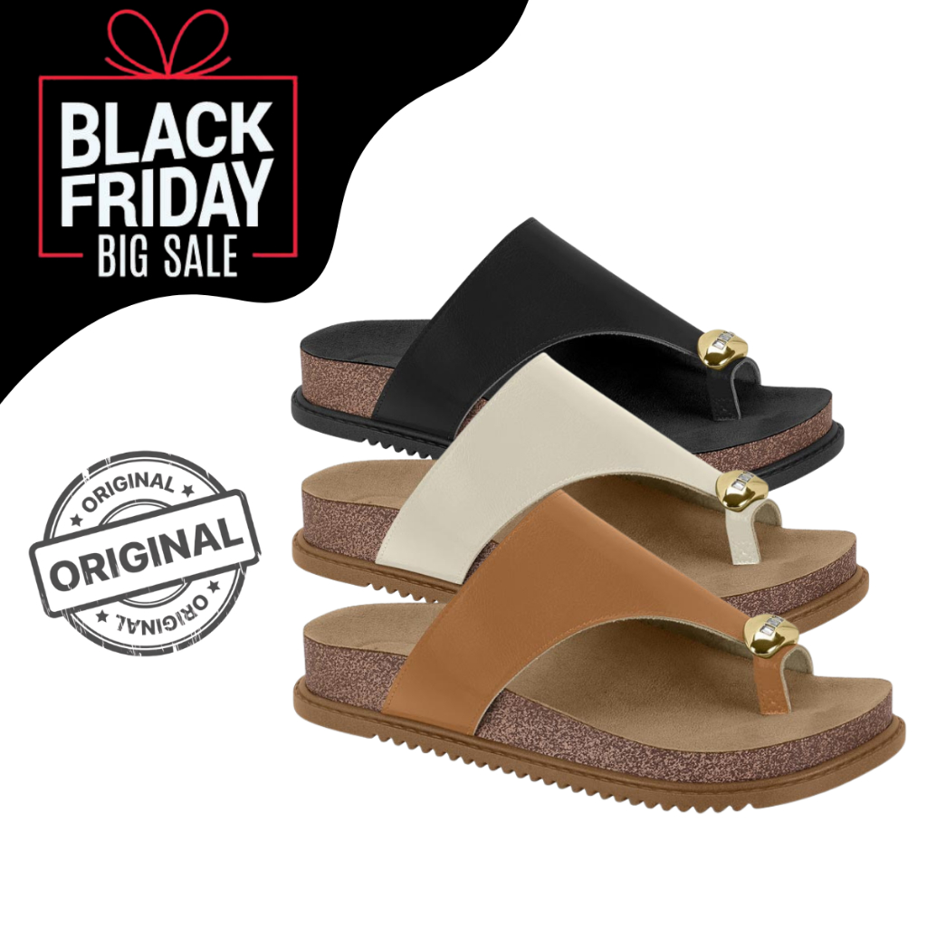 Sandália Papete Birken de Dedo Beira Rio Original | Metalizada e Confortável | Black Friday