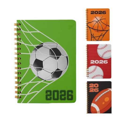 Agenda 2026 Para Anotaçoes dar de Presente Lembrete Ano Novo Espiral Capa Dura Tema Futbol 168 folhas  15,2X11CM em Oferta na Shopee