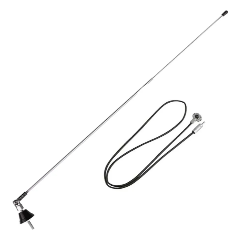 Antena Automotiva Radio Am Fm Cromada 2 Estagios Permak em Oferta na Shopee