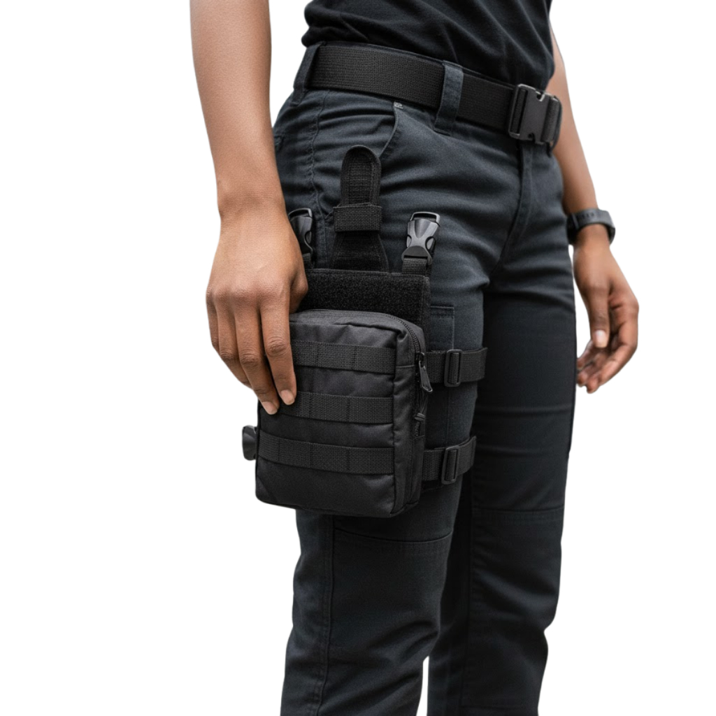 Pochete de Perna Tática com Porta Faca | Bornal/Bolsa Militar Operacional Preto em Oferta na Shopee