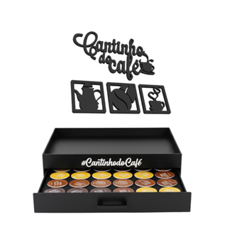 Bandeja Preta Porta Cápsulas Dolce Gusto 24 espaços Cantinho do Café Suporte de Cápsulas 3 corações em Oferta na Shopee