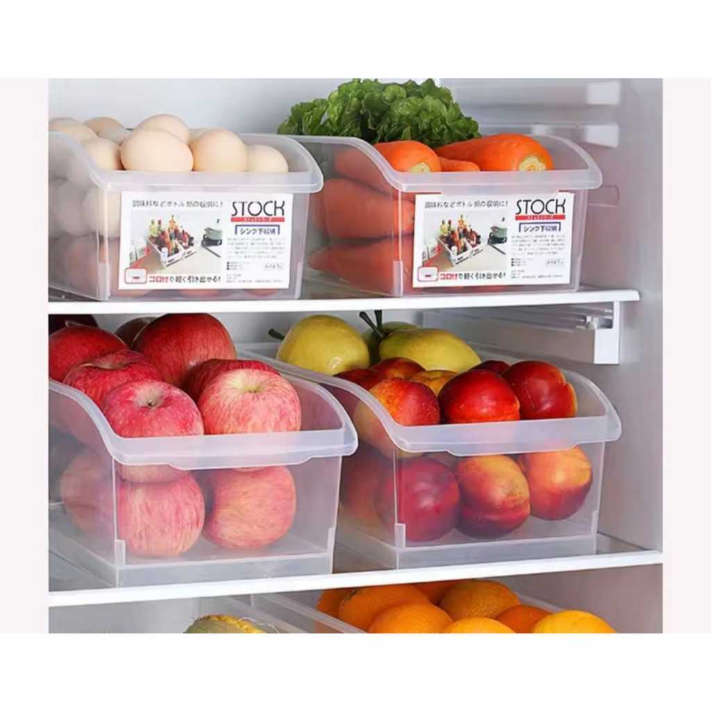 1/2/3 Cesto Organizador Cozinha Geladeira Armário Transparente