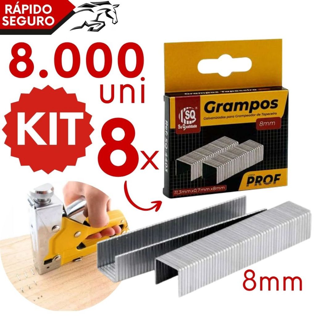 Grampo Tapeceiro 8 mm Tipo 53 de Aço Galvanizado para Estofados Madeira Tapeçaria Sofá em Oferta na Shopee