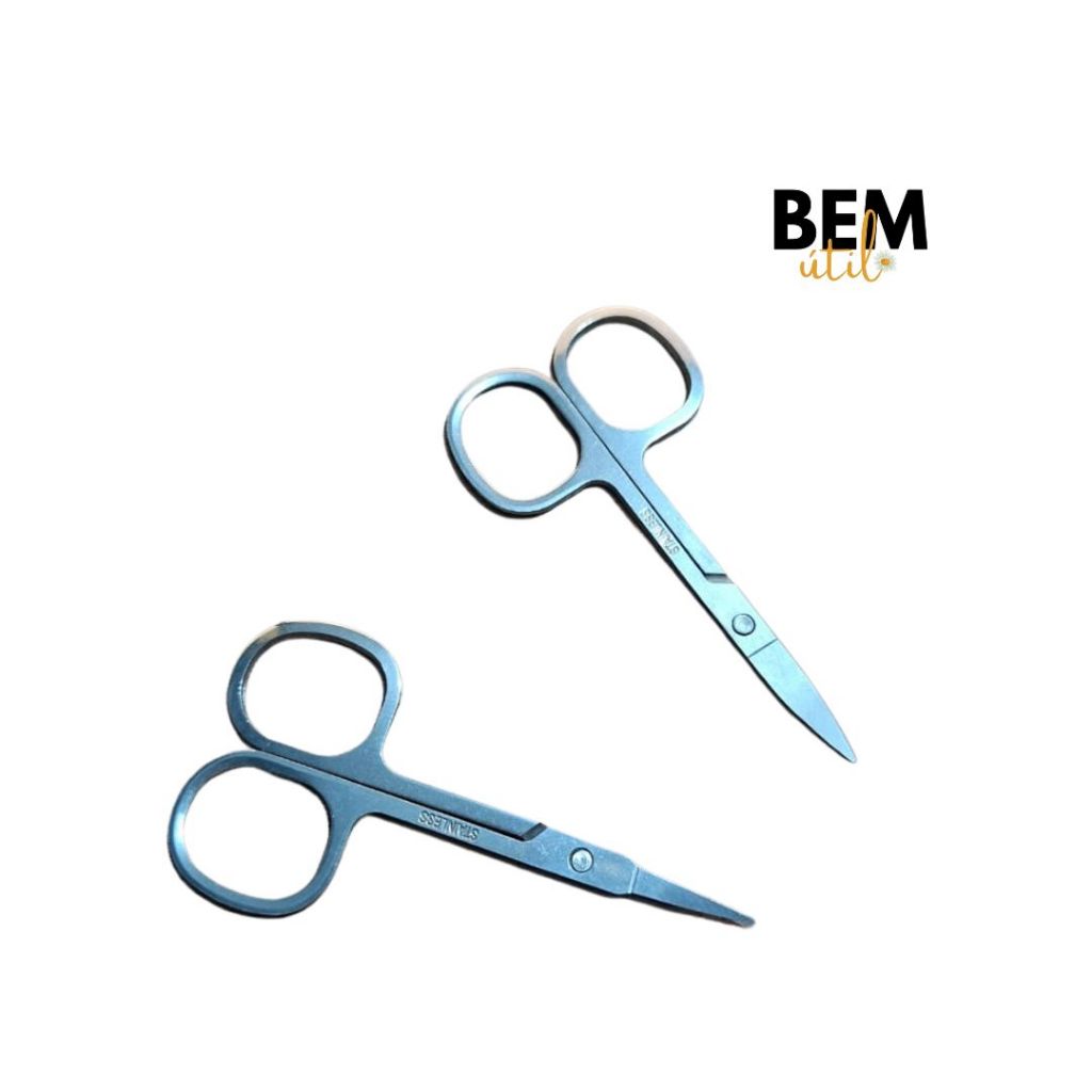 Tesouras Tesourinha Cortar Unha Sobrancelha Cortador Cílios ponta reta em Oferta na Shopee