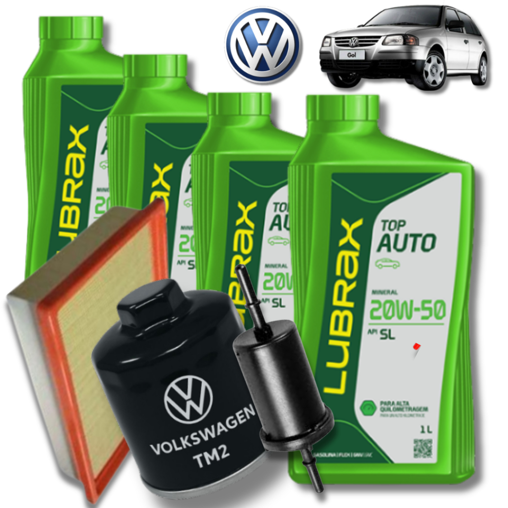 KIT TROCA DE ÓLEO LUBRAX 20W50 + FILTROS ( GOL G4 2008 VW)
