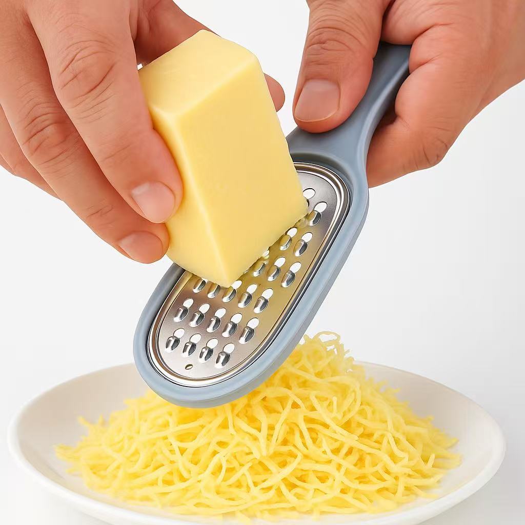 Mini Ralador  com Coletor  alho temperos aço inox manual suporte plástico compartimento auxilio armazenar alimentos