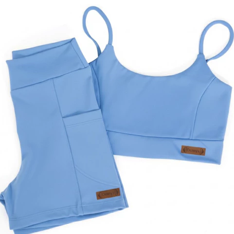 Conjunto Academia Feminino Short E Top Cintura Alta Treino Corrida Fitness Poliamida Zero Transparência — imagem 1