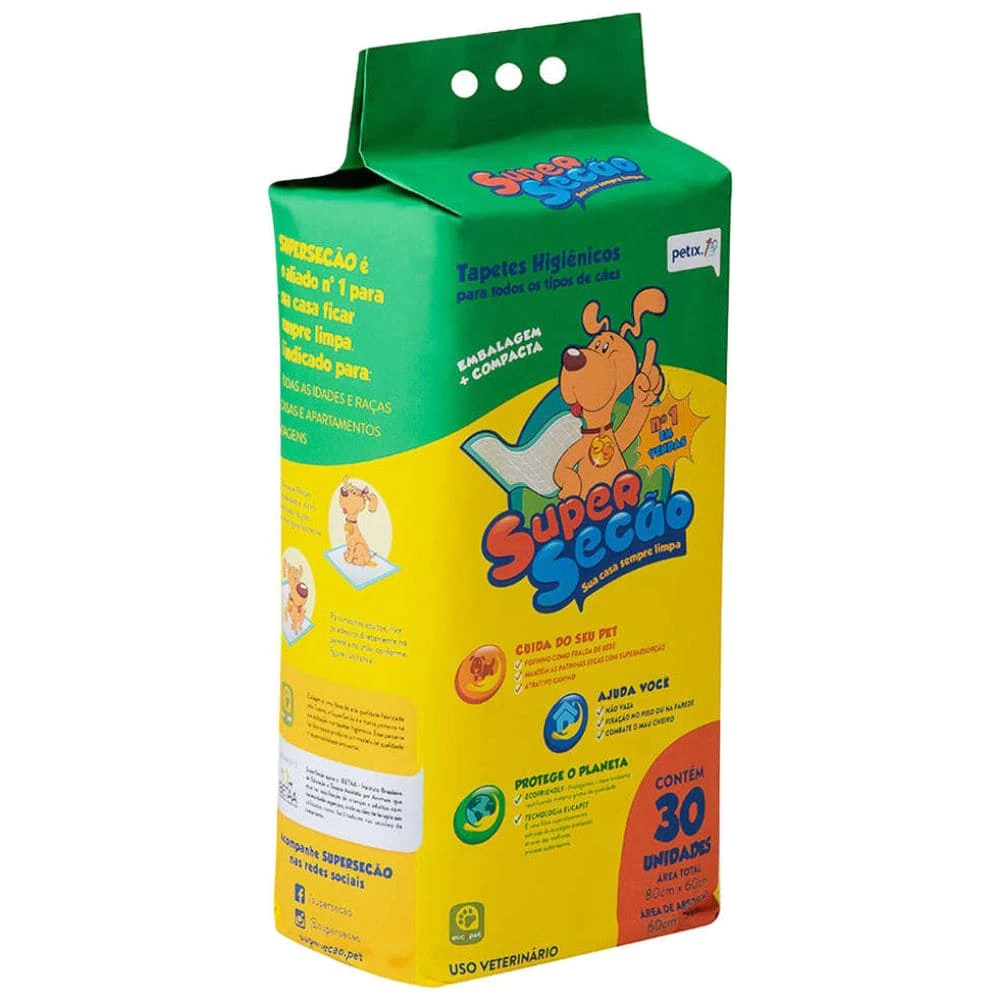 Tapete Higiênico Super Secão 80x60 com 30 unidades em Oferta na Shopee